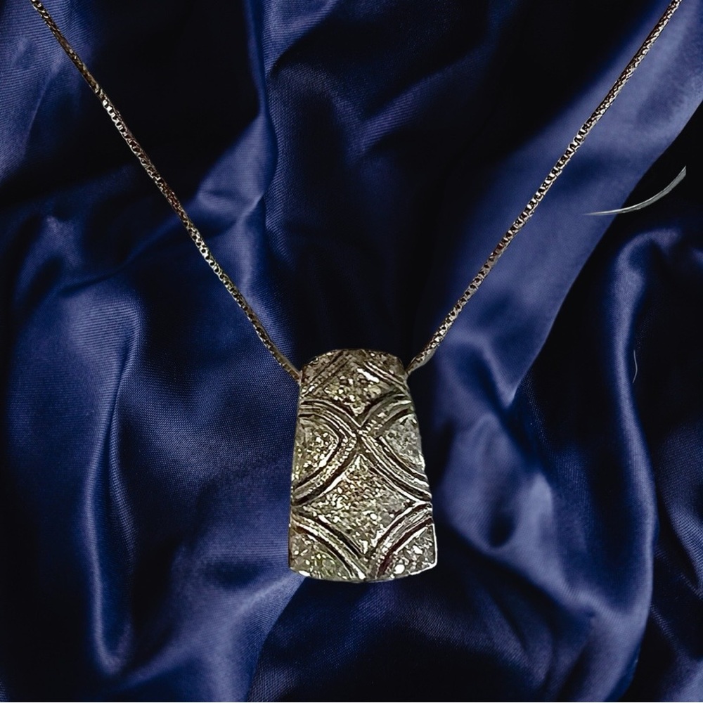Sterling Silver Diamond Necklace 16"